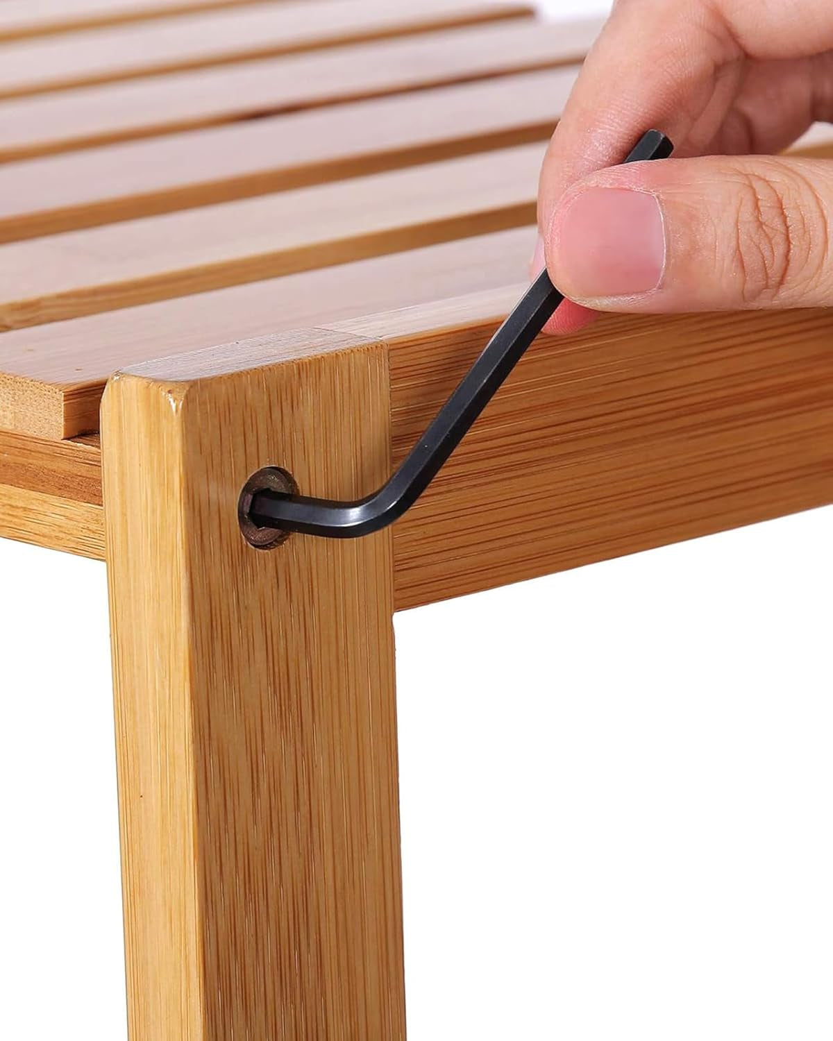 Bamboo Storage Shelf, 5-Tier Shelving Unit, Multifunctional, in the Entryway, Bathroom, Living Room, Balcony, Kitchen, 10.2 X 23.6 X 51.2 Inches, Light Bamboo UBCB35Y