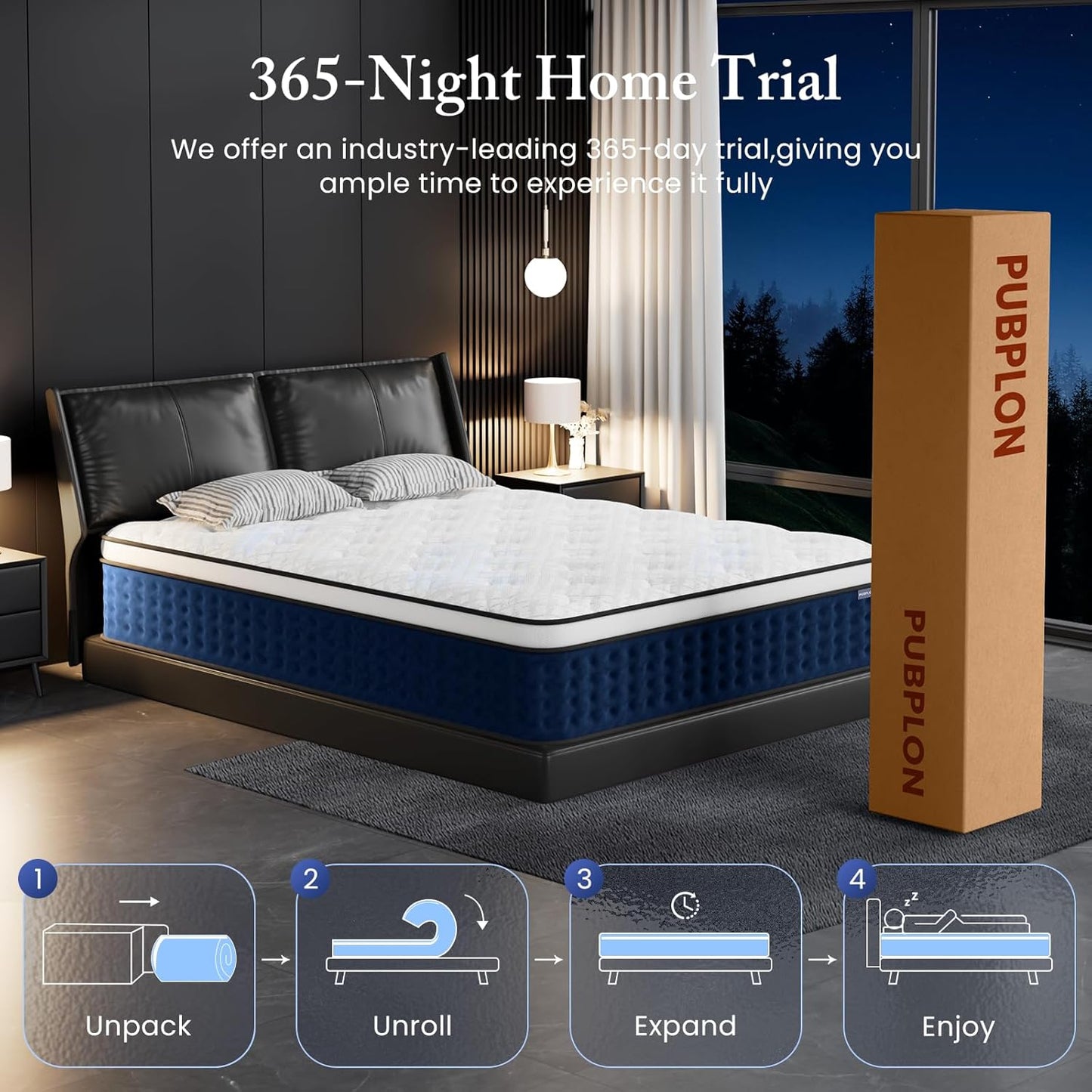 King hybrid mattress with gel memory foam and pocket coils, view 9