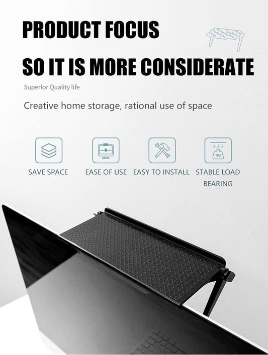 2 Park TV Top Shelf Apple Tv Mount Monitor Shelf Screen Storage Shelf Floating Tv Stand Router Shelf Adjustable Mount for Media Box, Game Console, Router TV, Camera Frames Remote 11.8 X 4.7 Inch