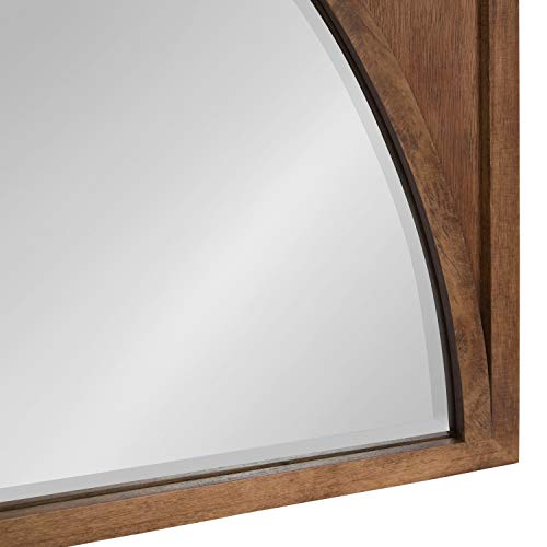 Andover Casual Framed Arch Mirror with Beveled Edge, Light Brown, 42x21.5, Modern Farmhouse Home Decor for Entryway, Living Room, Or Bedroom