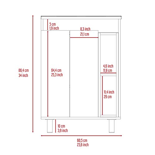 White 2-Shelf Rectangle Freestanding Bathroom Vanity Cabinet for | Freestanding bathroom vanity with 2 open shelves. Durable manufactured wood cabinet for bathroom use. Compact storage so