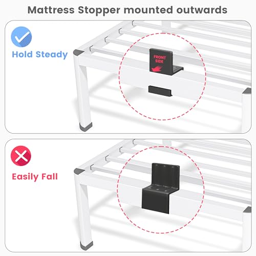 18 Inch Full Size Metal Platform Bed Frame with Round Corners Leg, view 8