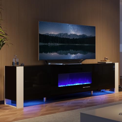 70" Modern Fireplace TV Stand with 36" Electric Fireplace, view 7