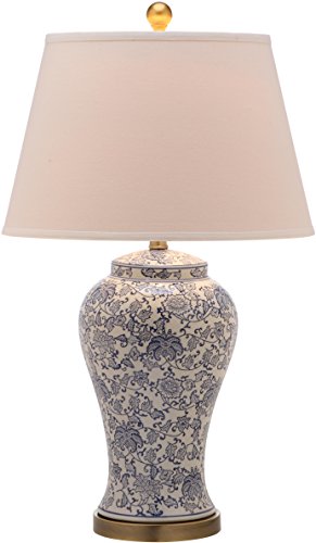SAFAVIEH Lighting Collection – Spring Blossom Set of 2 Blue & White Floral Chinoiserie Table Lamps, 29-Inch Ceramic Lamps for Bedroom, Living Room, Home Office (LIT4170B-SET2)