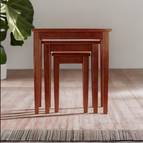 Beechwood Stackable Nesting Tables - Set of 3 Sizes, Contemporary Design, Space-efficient & Practical Furniture