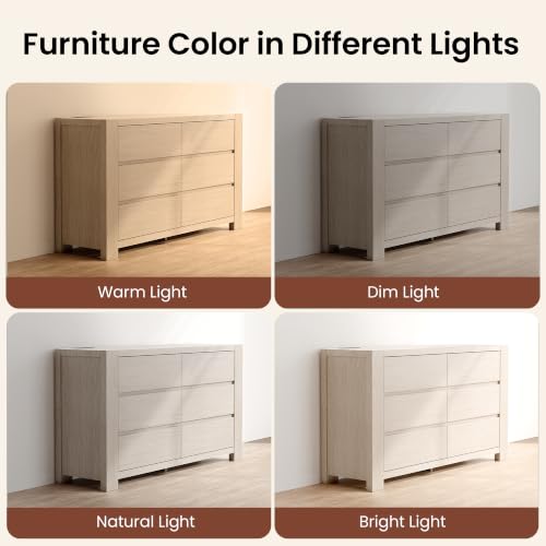 55'' Modern 6 Drawers Dresser for Bedroom with Charging Station, view 7