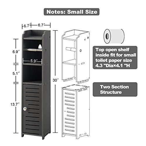 Toilet Paper Holder Stand: Freestanding No Drill PVC Bathroom Storage for Apartment Renters -Protect Rental Deposit- Small Space Storage Solution