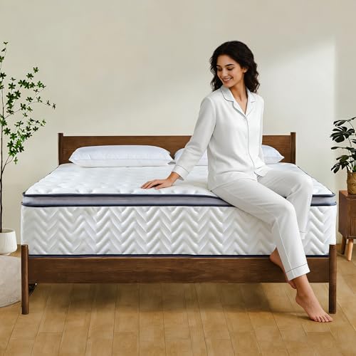 Full Size Mattress, 12 Inch Medium Firm Hybrid Full Bed Mattresses, Memory Foam Mattress in a Box for Pressure Relief, Individual Pocket Spring-Motion Isolation with Edge Support, CertiPUR-US