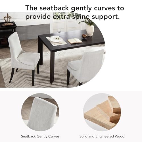Upholstered Dining Chairs Modern Sidechair Performance Fabric High Back Armlesschair for Diningroom Kitchen,Cream,Set of 2(1 Box)