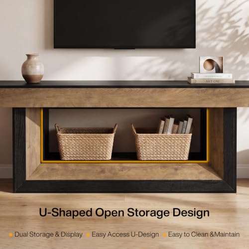 Farmhouse 63 Inch TV Stand with Shelf for 55" 65"70” TV in Living Room, view 7