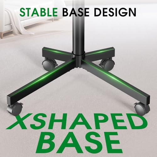 Mobile TV Cart Rolling TV Stand for 23-60 Inch LCD LED Flat Curved Screens up to 88 lbs, Height Adjustable Portable TV Stand on Wheels with Shelf, Outdoor TV Stand Mount, Max VESA 400x400mm, Black