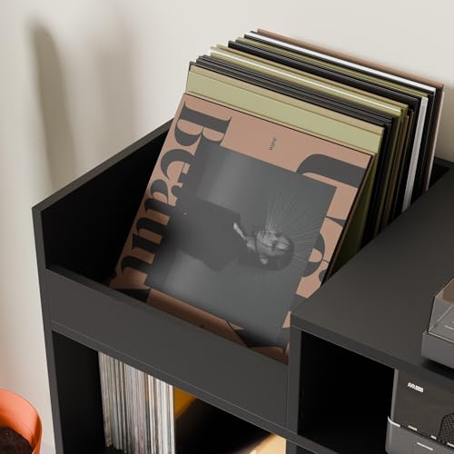 Large Record Player Stand with Vinyl Storage Cabinet, view 7