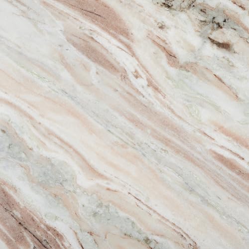 SAFAVIEH Furniture - Valentia Tall Marble Accent Table - White & Brown - Marble Top - Glam Stone Pedestal Design - Ideal for Living Room, Entryway, Dining Room, 20.5" W x 20.5" D x 23.5" H (SFV9703B)