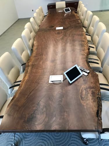 Reclaimed live edge wooden dining table top, view 2
