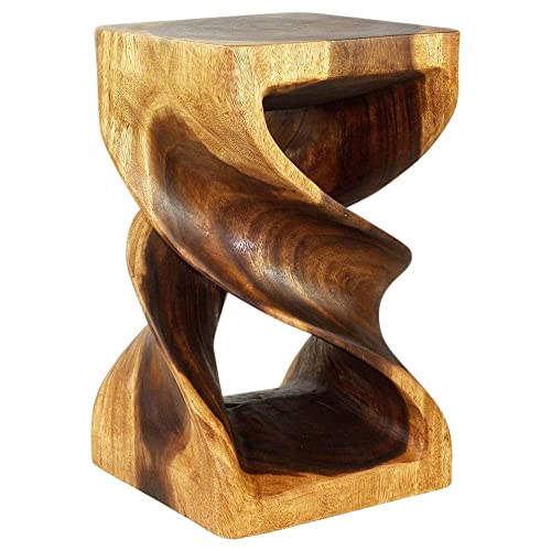 Double Twist Pedestal Table, Walnut, 12x12x20 in