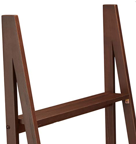 5-Tier Ladder Bookshelf Storage Organizer, Solid Rubberwood Frame, view 6