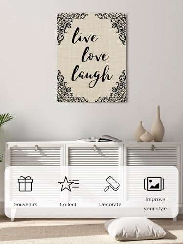 NuYeBiofx Black Pattern Abstract Canvas Wall Art Prints,40"x28" Framed Picture Artwork Country Vintage Linen Printed Canvas Oil Painting for Living Room Bedroom Office,Ready to Hang