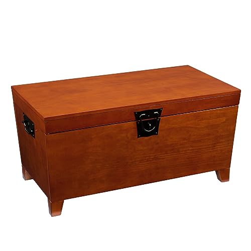 Pyramid Lift-top Trunk Coffee Table - Transitional Design, Brown Finish - Ideal for Living Room, Family Room (CK1224)