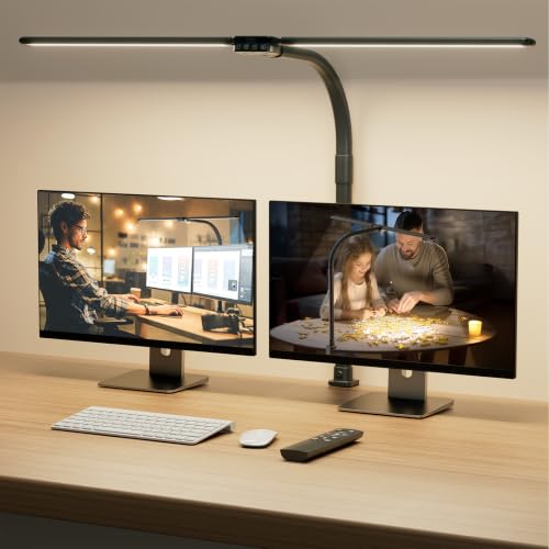 LED Desk Lamp for Home Office, Dimmable Computer Desk Light with Clamp, view 2