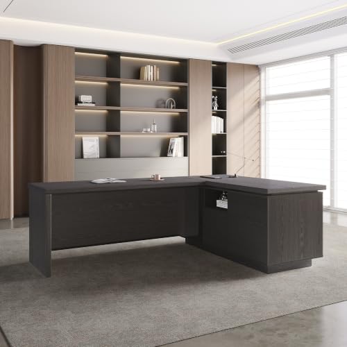 79" Executive L-Shaped Desk with Reversible Return, File Drawer, Power Hub, view 8