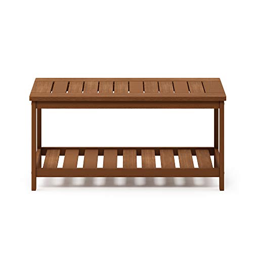 FG18508 Tioman Hardwood Patio Furniture 2-Tier Coffee Table in Teak Oil, Natural
