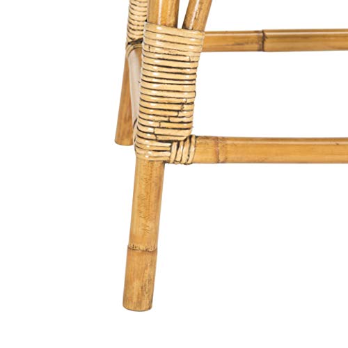 Safavieh Home Collection Leda Brown Rattan 26-inch Counter Stool