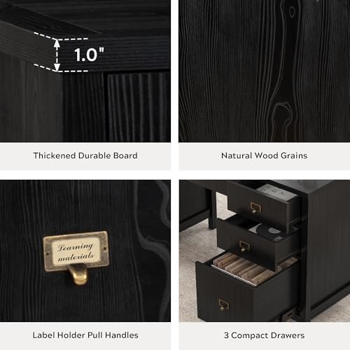 59" Executive Desk with File Drawers Cabinet, view 8