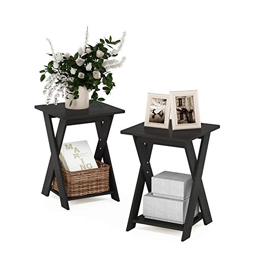 Modern Simplistic End Table Set, 2-Pack, Espresso