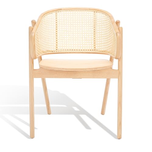 SAFAVIEH Couture Collection Emmy Tropical Coastal Natural Rattan Back Dining Chair