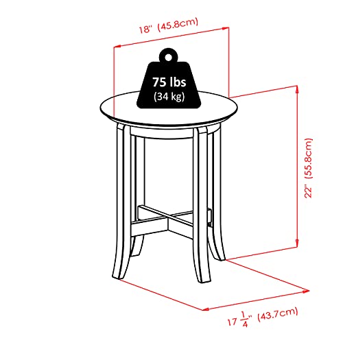 Toby Round End Table, Small Practical and Elegant Round Table for Bedroom, Den, or Living Room, Stylish Furniture Essentials for New Homes, Apartments