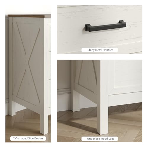 Farmhouse 7 Drawers Dresser for Bedroom, Antique White, view 8