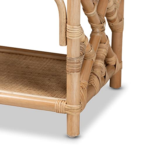 Camara Modern Bohemian Natural Rattan 1-Drawer Nightstand