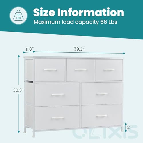 7 Drawer Fabric Dresser, Storage Tower for Bedroom and Closet, view 7