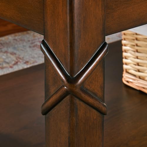 Solid Wood Coffee Table with Storage Shelf, view 7