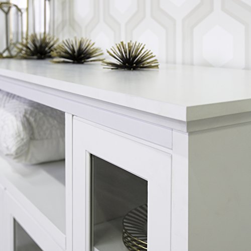 Traditional Wood Universal TV Stand for TV's up to 58" Flat Screen Living Room Entertainment Center, 52 Inch, White