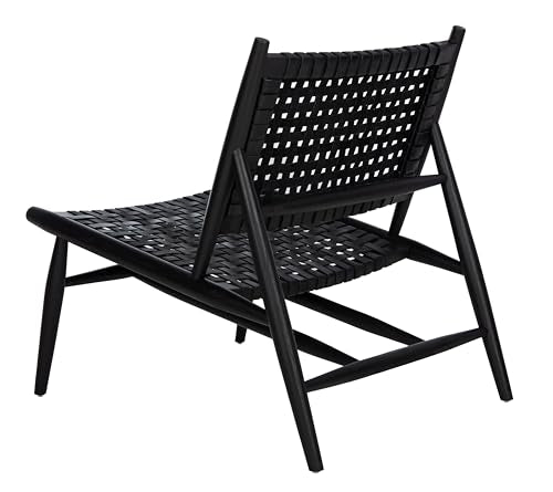Safavieh Home Soleil Natural and White Leather Woven Accent Chair