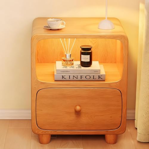 Wood Nightstand with Drawers, view 2