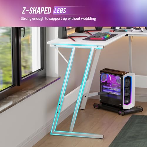 L Shaped 51 Inch Gaming Desk, Corner Computer Desk, PC Gaming Desk, view 8