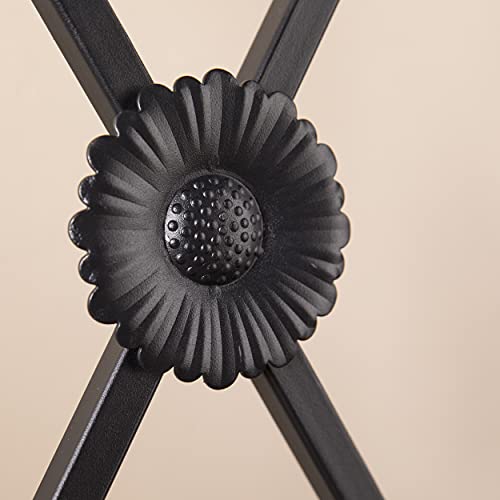 Dovanti Entryway Storage Rack & Bench Seat - Transitional Design, Black Metal - Ideal for Entryway, Mudroom (HP3191)