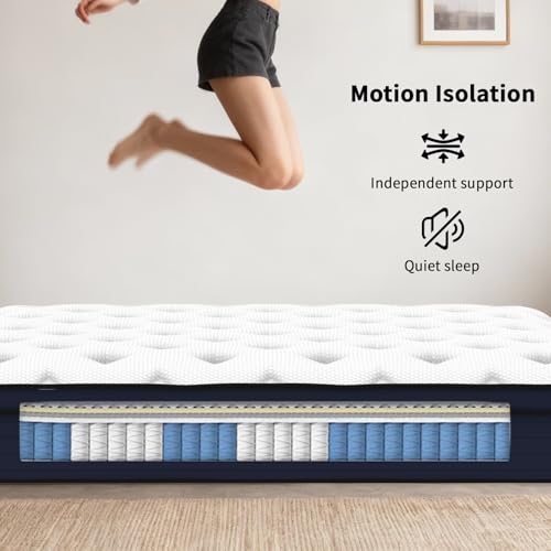 10 inches Hybrid Mattress King Size, Cooling-Gel Memory Foam & Pocket Springs, view 8