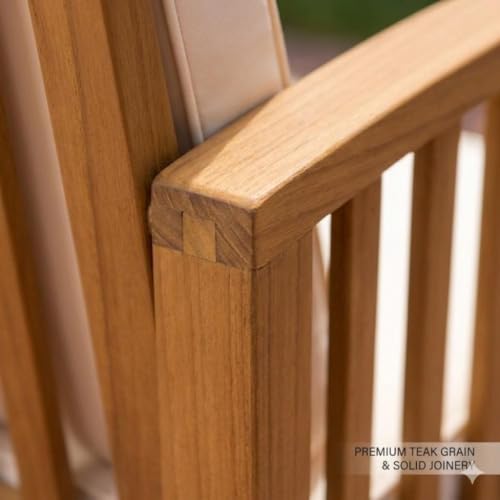4 Piece Outdoor Conversation Set Acacia Wood Patio Furniture withWater Resistant Cushions 4pc Loveseat and Club Chairs for Backyard Garden Porch Outdoor Living Space Aesthetic Patio Decor Finds