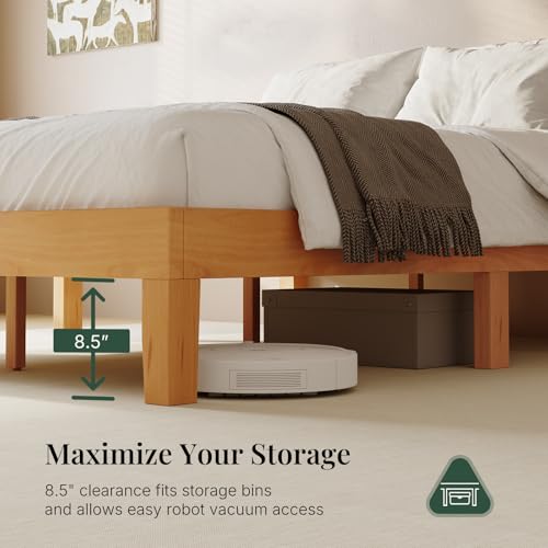 Queen Size Bed Frames, 12 Inch Height Wood Platform Bed Frame, view 7