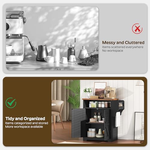 Coffee Bar Cabinet, Kitchen Island with Storage, view 7