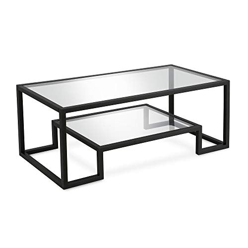 45" Wide Rectangular Coffee Table in Blackened Bronze, Modern coffee tables for living room, studio apartment essentials