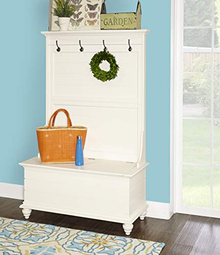 Powell Furniture Hall Tree, White, 40.1/2" x 18" x 64"