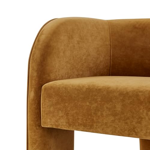NPD Furniture Matteo Accent Armchair, Glam Modern Upholstered Lounge Chair with Arms for Living Rooms - Dainty Caramel Velvet