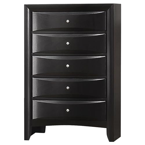 Coaster Home Furnishings Briana Transitional 5-Piece Bedroom Set California King Size Storage Bookcase Bed Frame 56-inch Headboard Black 202701KW-S5