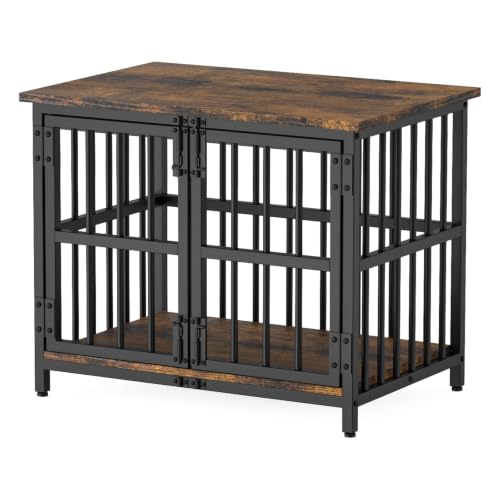 Dog Crate Furniture,31.5" Wooden Dog Kennel with Double Doors, view 2