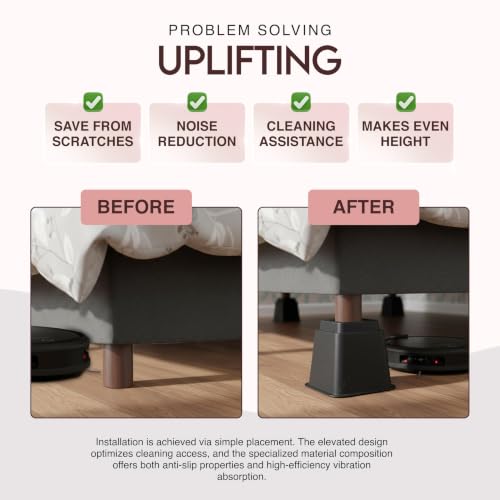 Adjustable Bed Risers 3 & 5 Inch, Black, 36-Pack, view 7