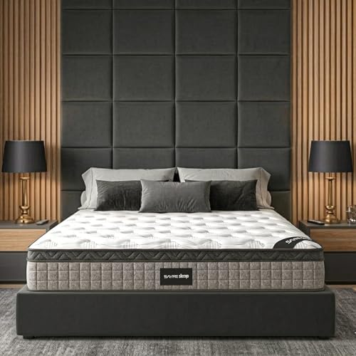 Sayre 10 Inch Queen Hybrid Mattress in a Box Cooling Gel Memory Foam & Pocket Springs, Medium Firm Support for Back Pain Relief, Motion Isolation,CertiPUR-US & Oeko-TEX Certified (80"L x 60"W x 10"Th)